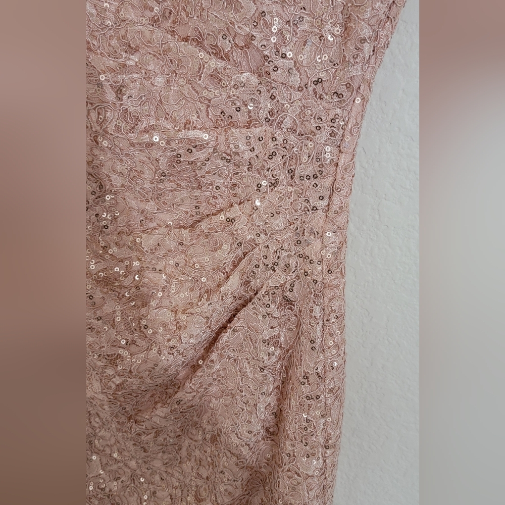 Vince Camuto Size 4 Pale Pink Sequin And Lace Dress - Picture 4 of 7